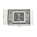 Black and White Geometric Tassel Rug – image 6