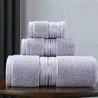 Cotton Bathroom Towel Set – 3 Pieces – image 1