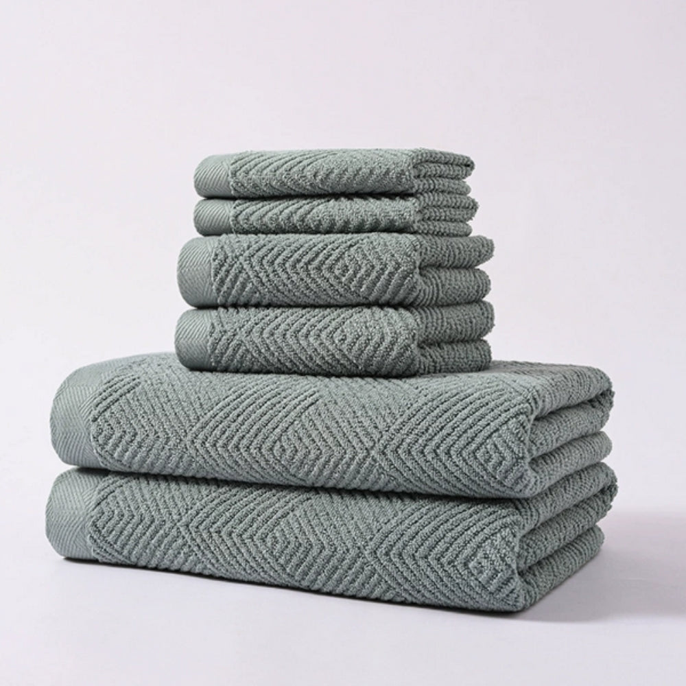 Cotton Bathroom Towel Set – 6 Pieces – image 3