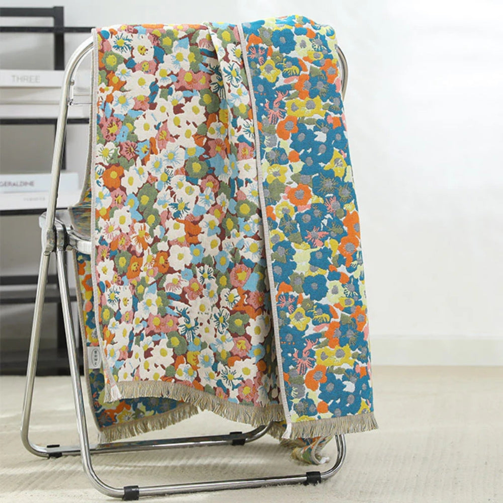 Reversible Patterned Bath Towel, Colourful Everyday Design - product view 2