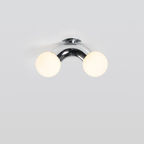 Double Globe Wall Sconce with Curved Metal Arm - view 21