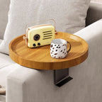 Adjustable Wood-Effect Sofa Armrest Tray – image 1