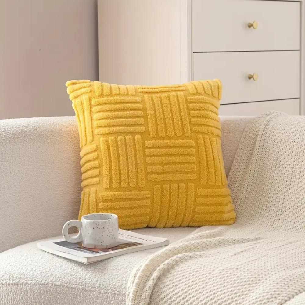 Textured Faux Fur Cushion Cover with Velvet Reverse – image 7