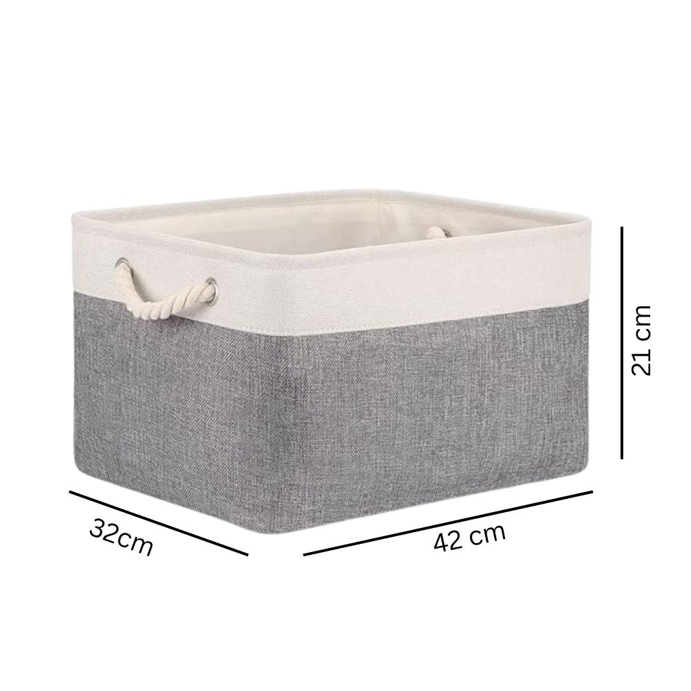 Foldable Cotton-Linen Storage Basket with Rope Handles – image 4