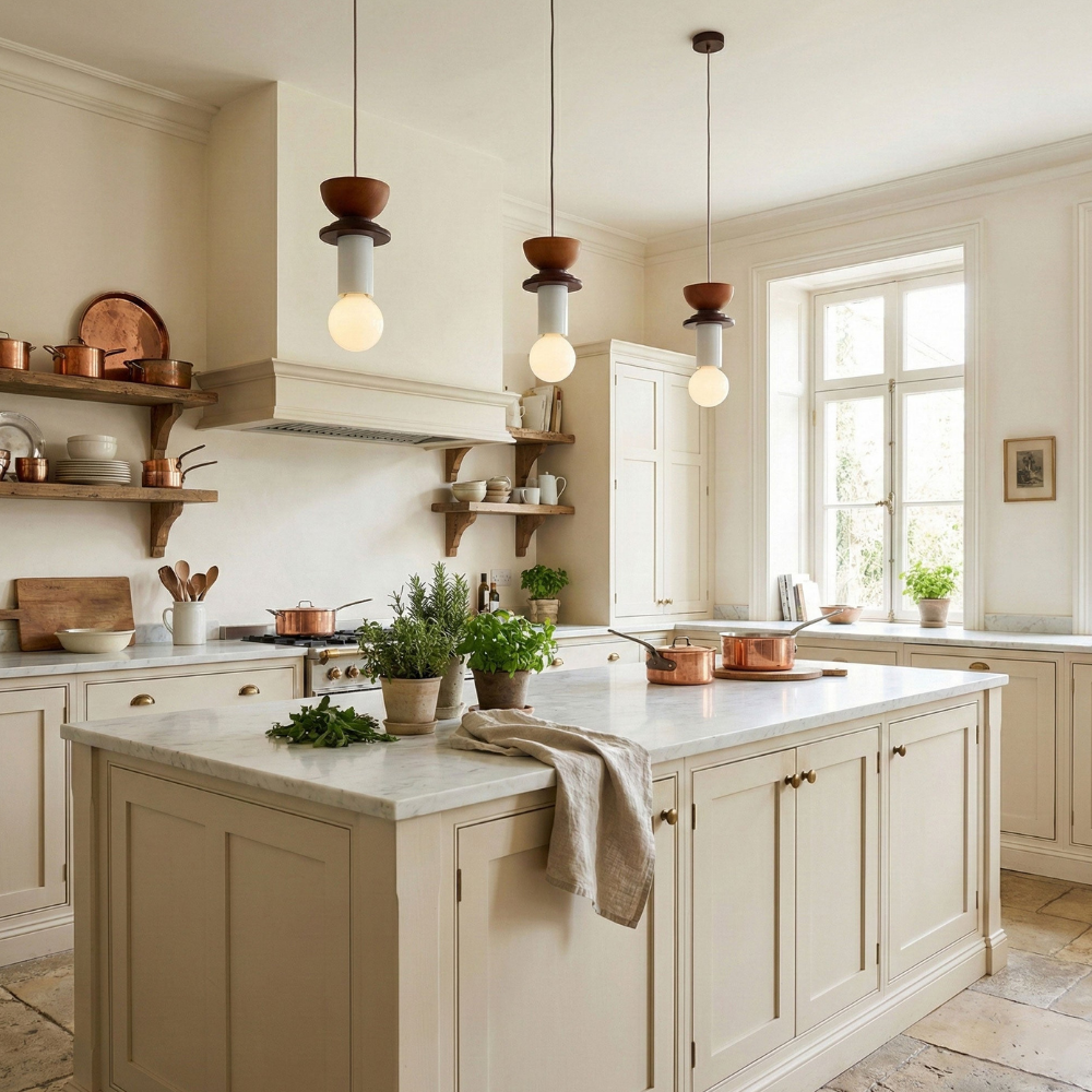 Geometric Wood Pendant Light, Sculptural Nordic Design - view 15