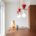 Geometric Wood Pendant Light, Sculptural Nordic Design - view 7
