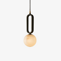 Natural Alabaster Pendant Light with Brass Detail - view 1