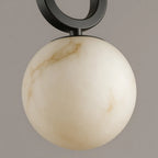 Natural Alabaster Pendant Light with Brass Detail - view 4