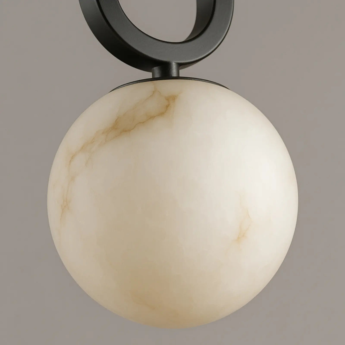 Natural Alabaster Pendant Light with Brass Detail - view 4
