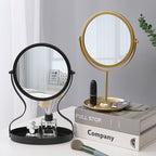 Metal Vanity Mirror with Jewellery Storage