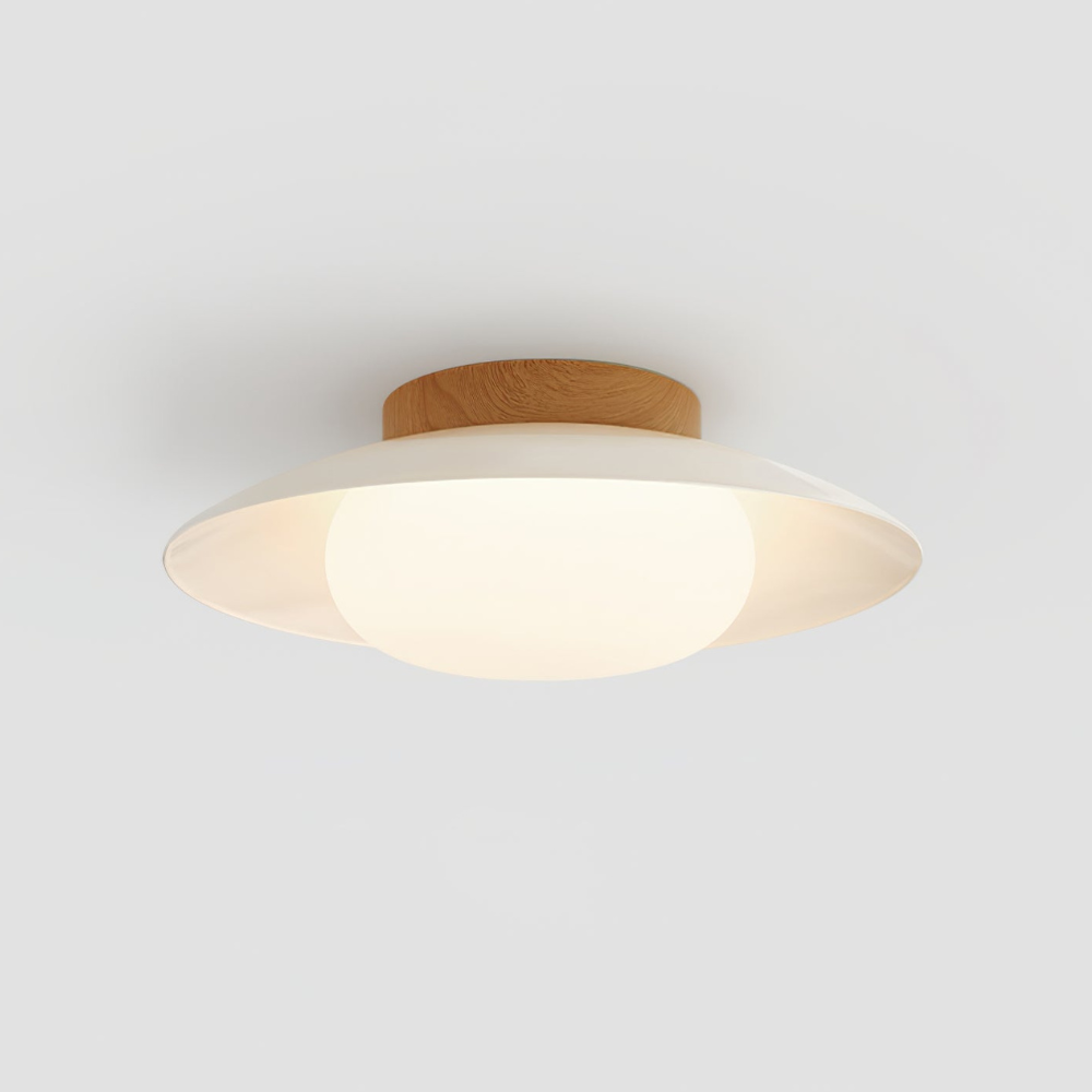 Cream Acrylic LED Flush Ceiling Light, 35 cm - view 18