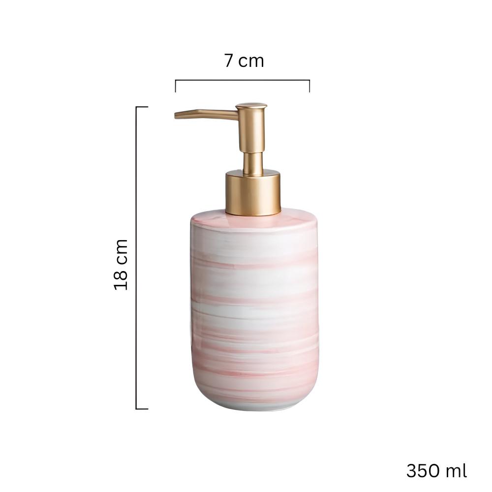 Striped Ceramic Soap Dispenser 350 mL – image 6