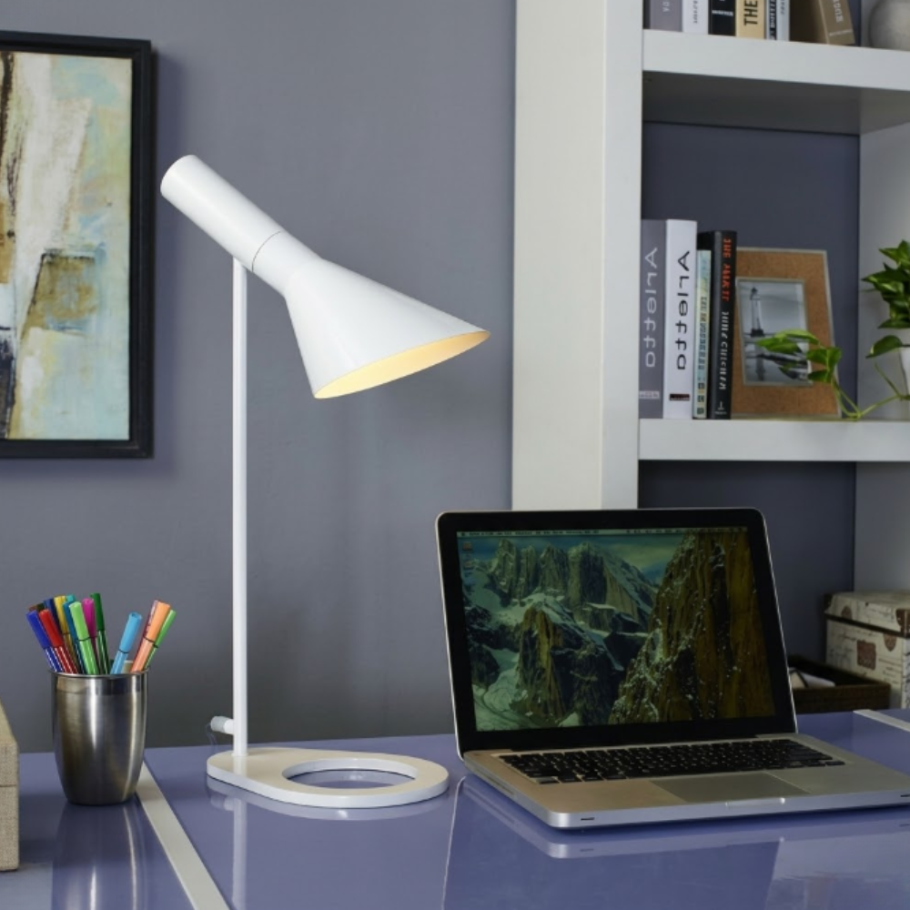 Adjustable Metal Desk Lamp with Tilting Shade, UK Plug - view 3
