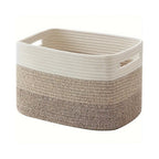 Rectangular Cotton Rope Storage Basket with Handles – image 5