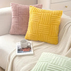 Textured Faux Fur Cushion Cover with Velvet Reverse – image 2