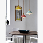 Matte Cone Pendant Light with Brass Fitting - view 5