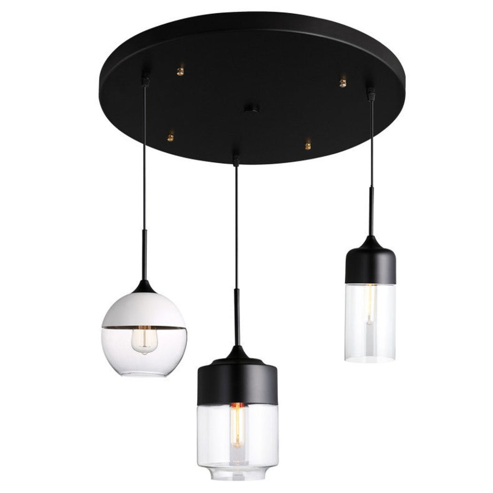 Geometric Glass Pendant Light, Clear or Smoky Finish - view 5