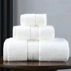 Cotton Bathroom Towel Set – 3 Pieces – image 4
