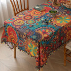 Colourful Mandala Tassel Tablecloth – image 3