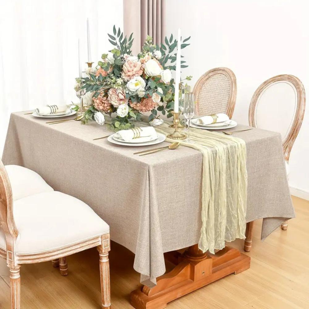 Plain Cotton Linen Dining Tablecloth – image 3