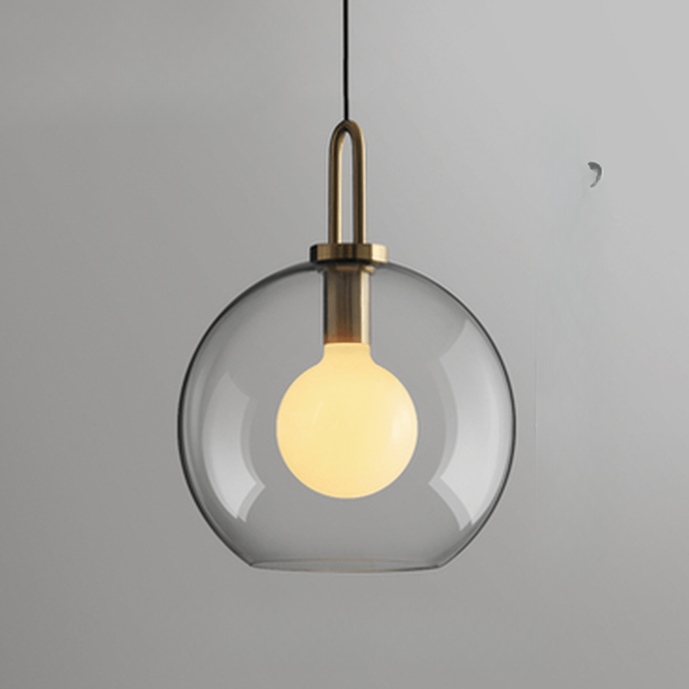 Glass Globe or Capsule Pendant Light with Brass Arch - view 24