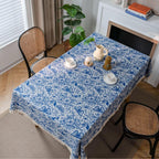 Blue Floral and Butterfly Tassel Tablecloth – image 3