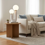 U-Shaped Resin Table Lamp with Twin Glass Globes, UK Plug - view 4