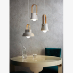 Tapered Metal Pendant Light with Wood-Look Detail - view 5