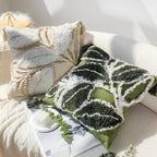 Tufted Leaf Cushion Cover with Corner Tassels – image 1