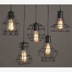 Geometric Wire Cage Pendant Light, Industrial Metal Design - view 4