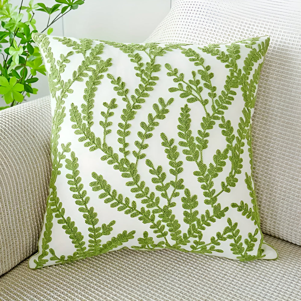 Green Botanical Leaf Cushion Cover – image 1