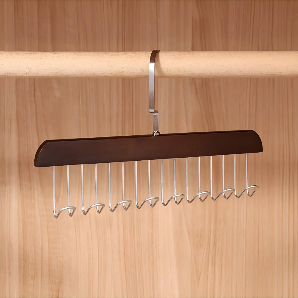 Wooden Eight-Hook Rotating Accessory Hanger – image 2