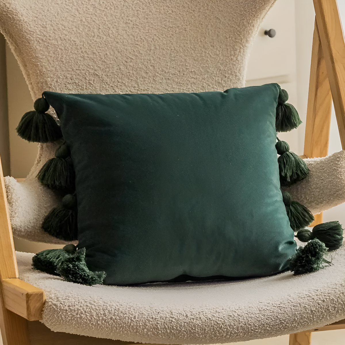 Velvet Tassel Cushion Cover – image 3