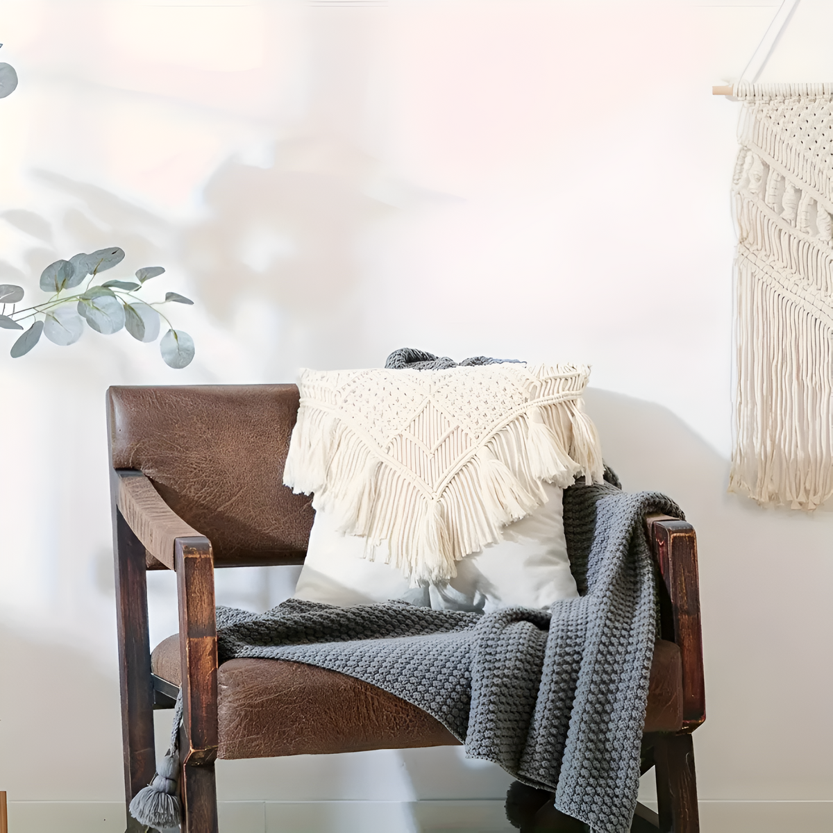 Macramé Tassel Cushion Cover – image 4