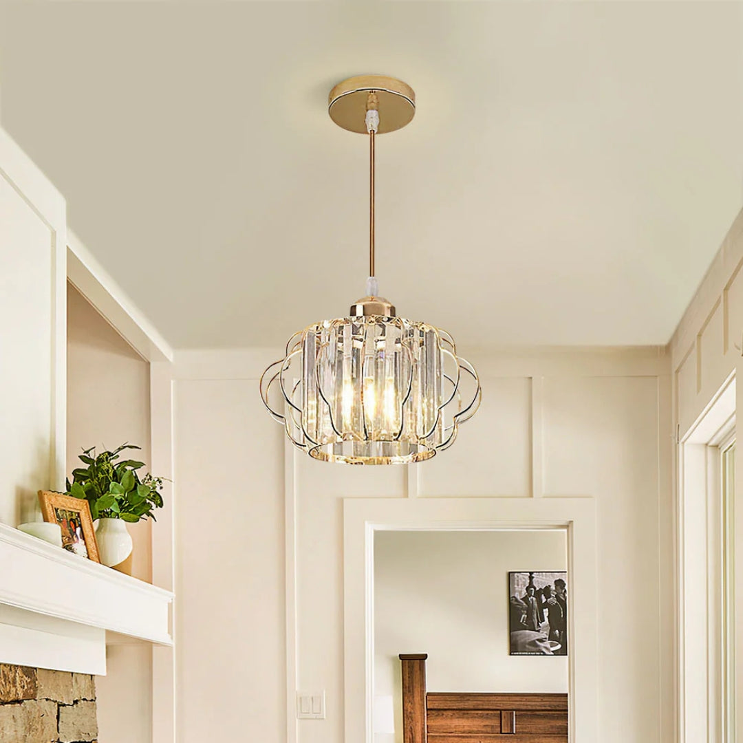 Prismatic Crystal Ceiling Light with Metal Fittings - view 2