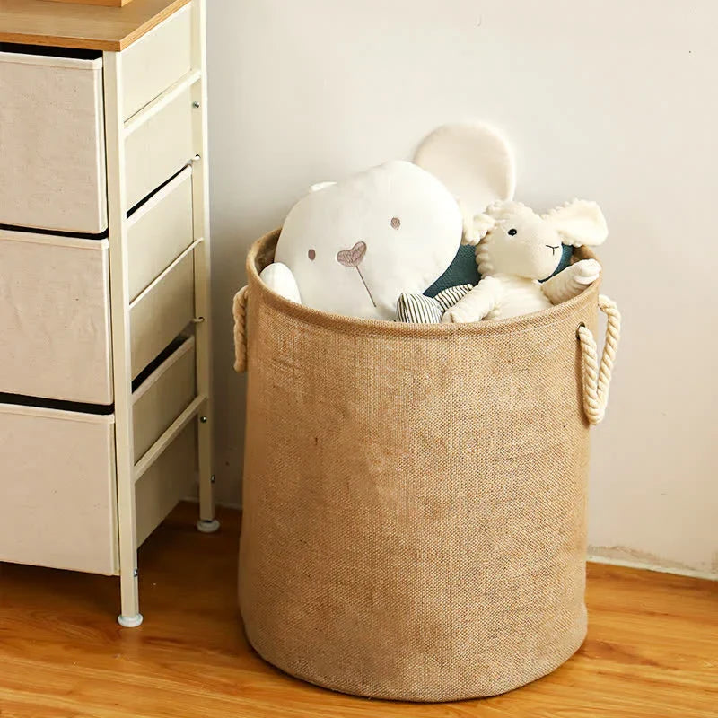 Cotton-Linen Foldable Laundry Basket – image 3