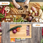 Bamboo Cutting Board with Storage Trays & Graters