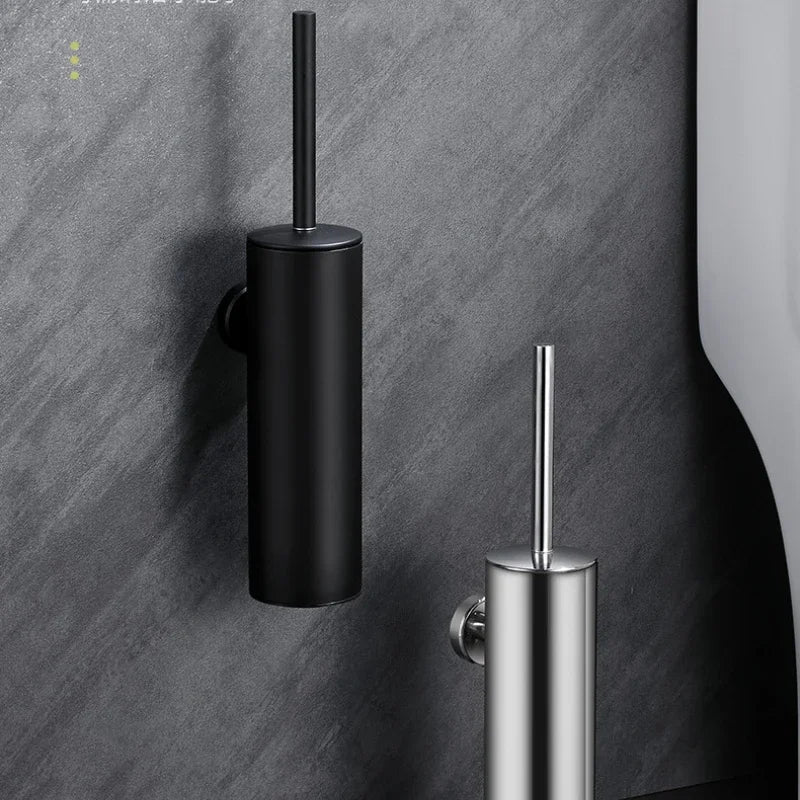 Wall-Mounted Stainless Steel Toilet Brush and Holder — product view 4