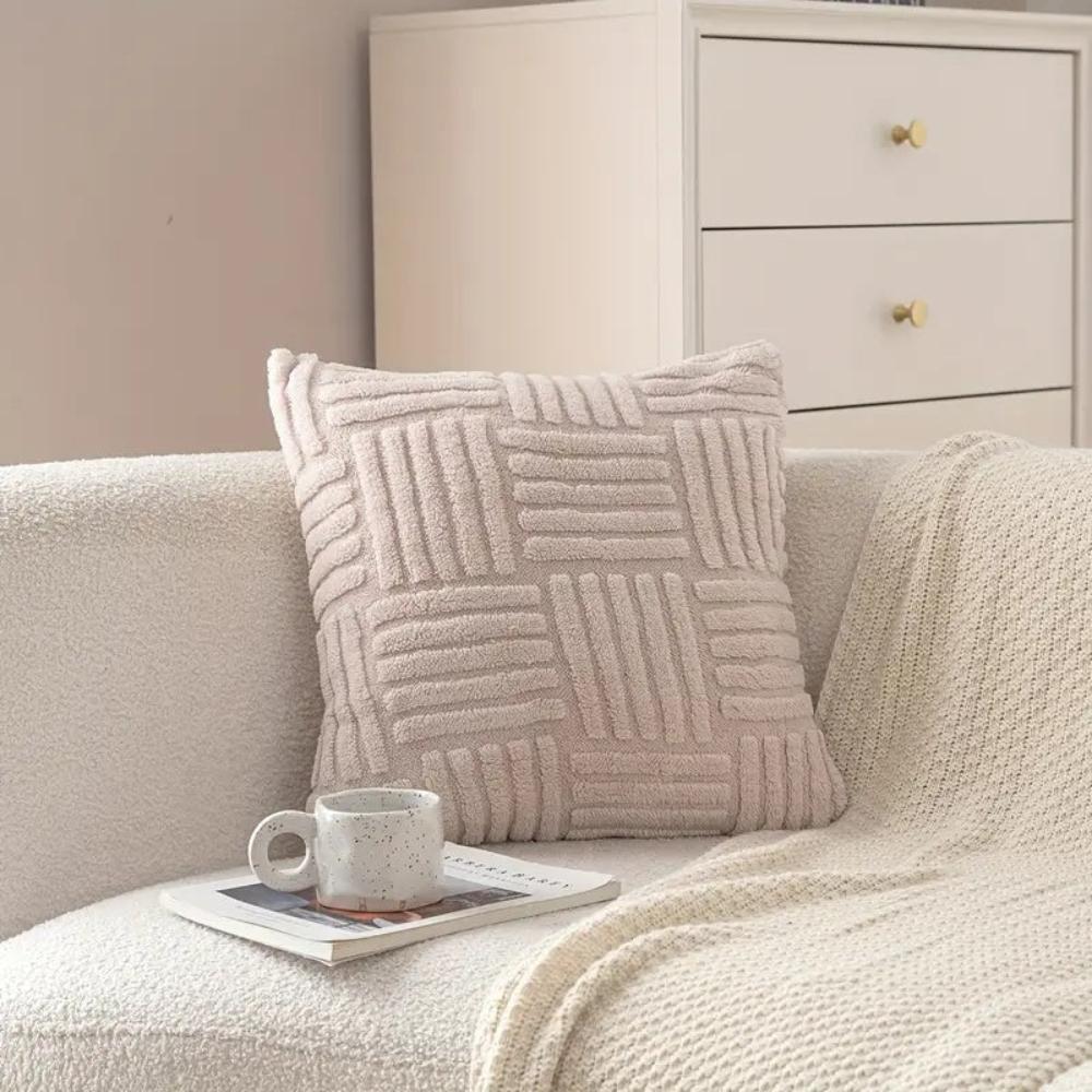 Textured Faux Fur Cushion Cover with Velvet Reverse – image 9