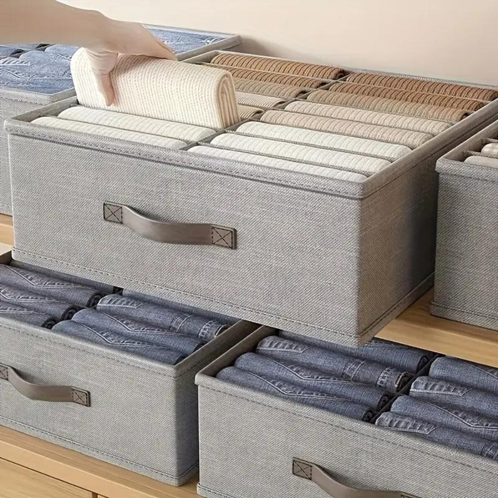 Fabric Compartment Storage Organiser with Pull Handle – image 4