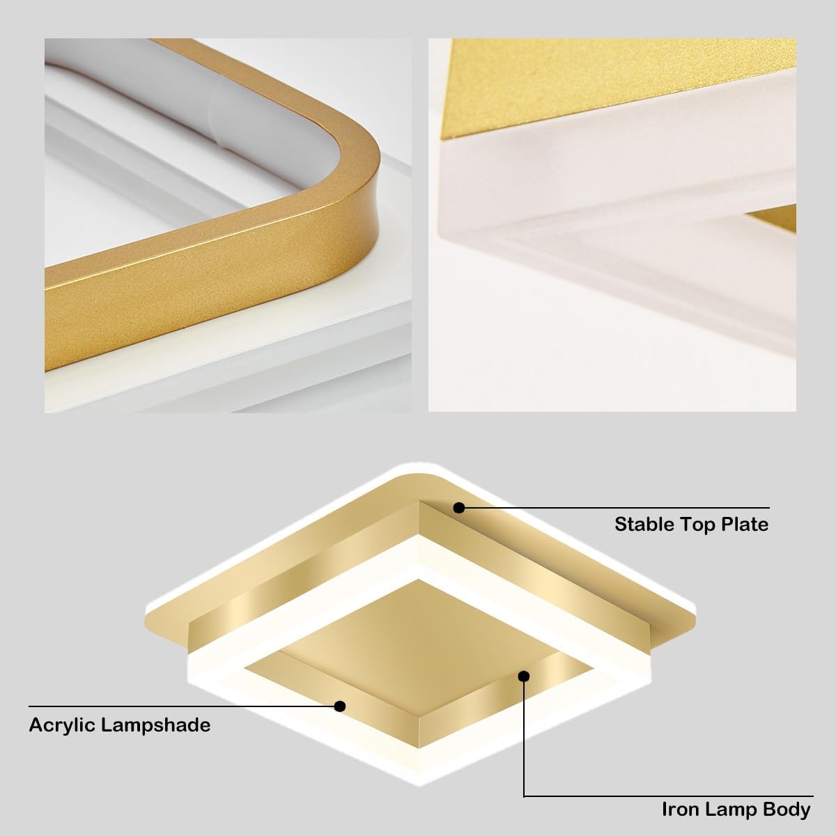 Bezel LED Flush Ceiling Light, Low-Profile Design - view 12
