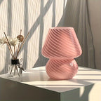 Swirled Glass Mushroom Lamp, USB-Powered Dimmable Table Light - product view 1