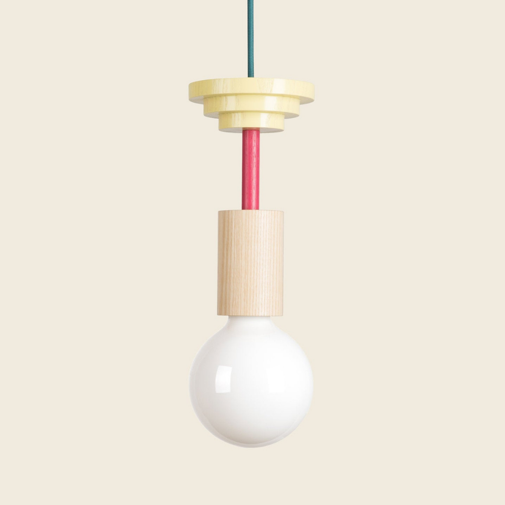 Geometric Wood Pendant Light, Sculptural Nordic Design - view 39