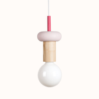 Geometric Wood Pendant Light, Sculptural Nordic Design - view 47