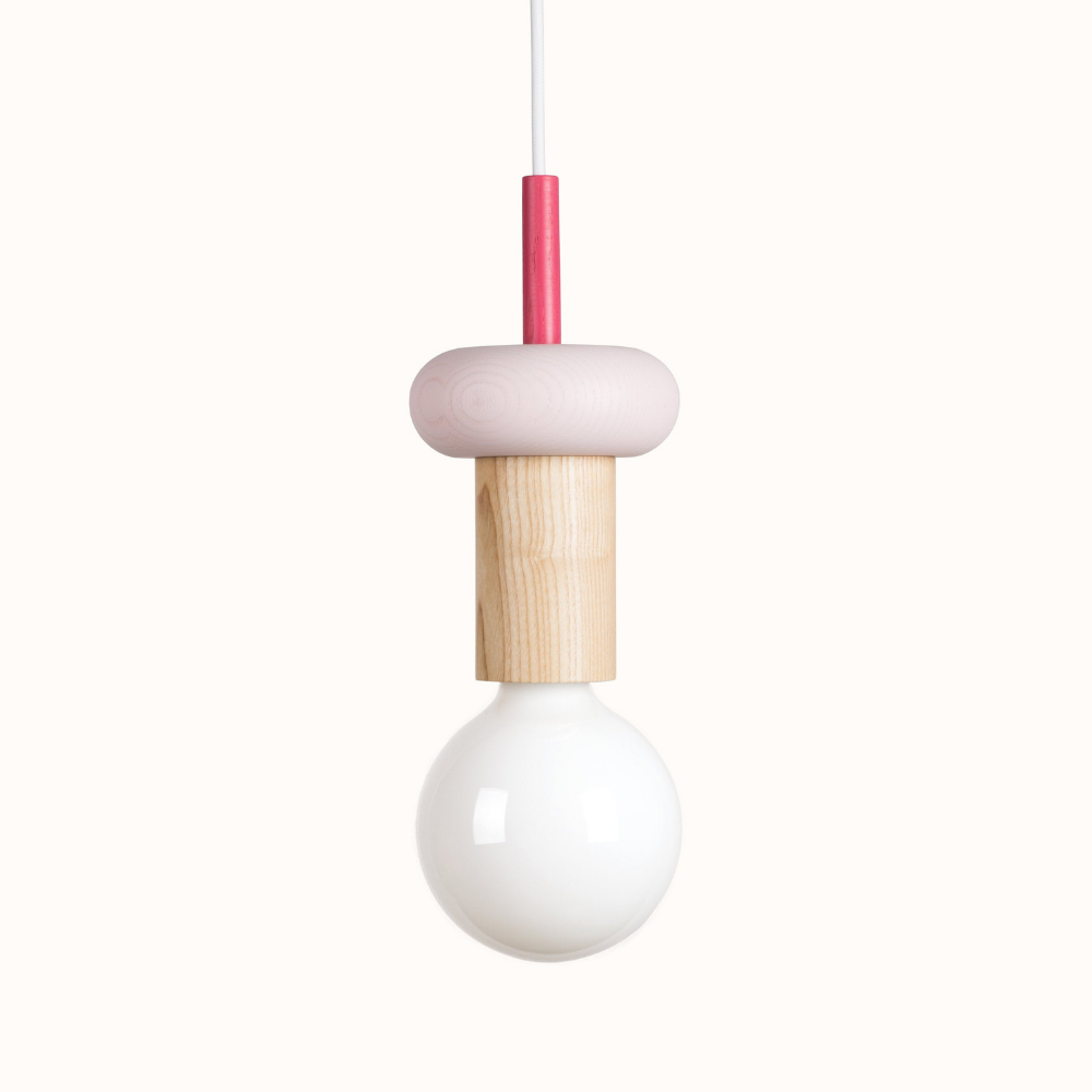Geometric Wood Pendant Light, Sculptural Nordic Design - view 47