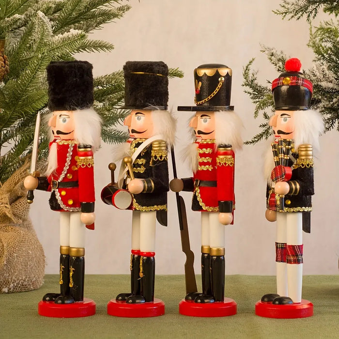 Wooden Christmas Nutcracker Soldier Figurine, 5 Colour Options - product view 3