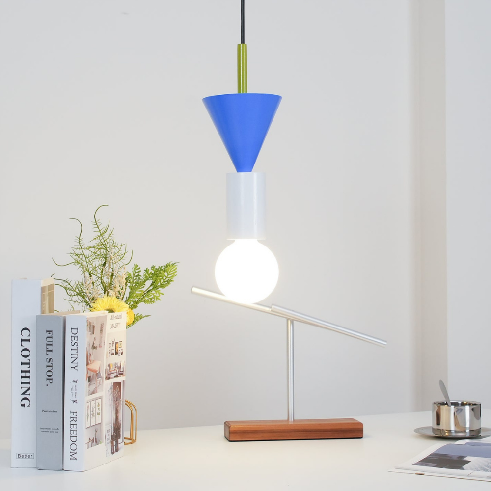 Geometric Wood Pendant Light, Sculptural Nordic Design - view 11