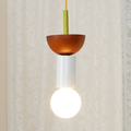 Geometric Wood Pendant Light, Sculptural Nordic Design - view 1