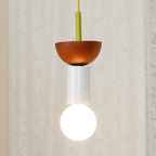 Geometric Wood Pendant Light, Sculptural Nordic Design - view 1