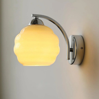 Ribbed Glass Globe Wall Sconce with Gold-Tone Fittings - view 23
